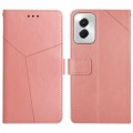 For Motorola Moto G Power 5G 2024 HT01 Y-shaped Pattern Flip Leather Phone Case(Pink)