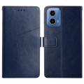 For Motorola Moto G Stylus 5G 2024 HT01 Y-shaped Pattern Flip Leather Phone Case(Blue)