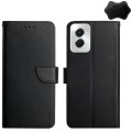 For Motorola Moto G Power 5G 2024 Genuine Leather Fingerprint-proof Horizontal Flip Phone Case(Black