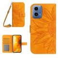 For Motorola Moto G Stylus 5G 2024 HT04 Skin Feel Sun Flower Embossed Flip Leather Phone Case with L