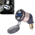 German EU Plug Special Motorcycle Elbow Charger Dual USB Voltmeter 4.2A Charger, Shell Color:Gold(Bl
