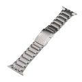 For Apple Watch Series 7 45mm Five Beads Turtle Buckle Titanium Steel Watch Band(Silver)