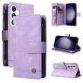 For Samsung Galaxy S24+ Skin Feel Multi-Card Wallet Zipper Leather Phone Case(Purple)