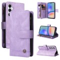 For Samsung Galaxy A05s Skin Feel Multi-Card Wallet Zipper Leather Phone Case(Purple)