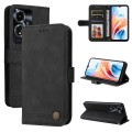 For OPPO A59 5G / A2m Skin Feel Life Tree Metal Button Leather Phone Case(Black)