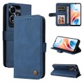 For OPPO A59 5G / A2m Skin Feel Life Tree Metal Button Leather Phone Case(Blue)