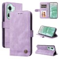 For  OPPO Reno11 5G Global Skin Feel Life Tree Metal Button Leather Phone Case(Purple)