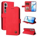 For OPPO K12 Skin Feel Life Tree Metal Button Leather Phone Case(Red)