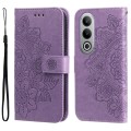 For OPPO K12 7-petal Flowers Embossing Leather Phone Case(Light Purple)