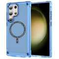 For Samsung Galaxy S23 Ultra 5G Skin Feel TPU + PC MagSafe Magnetic Phone Case(Transparent Blue)