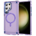 For Samsung Galaxy S22 Ultra 5G Skin Feel TPU + PC MagSafe Magnetic Phone Case(Transparent Purple)