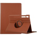 For Samsung Galaxy Tab S9 360 Degrees Rotation Holder Litchi Texture Leather Tablet Case(Brown)