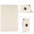 For Samsung Galaxy Tab A9 360 Degrees Rotation Holder Litchi Texture Leather Tablet Case(White)