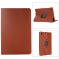 For Samsung Galaxy Tab A9+ 360 Degrees Rotation Holder Litchi Texture Leather Tablet Case(Brown)