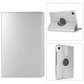For Samsung Galaxy Tab A9+ 360 Degrees Rotation Holder Litchi Texture Leather Tablet Case(Silver)