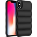 For iPhone X / XS Eiderdown Airbag Shockproof Phone Case(Black)