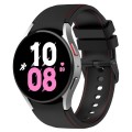 For Samsung Galaxy Watch 6 / 6 Classic Leather Black Buckle Silicone Watch Band, Size:L Size(Black+R