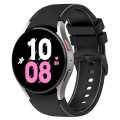 For Samsung Galaxy Watch 6 / 6 Classic Leather Black Buckle Silicone Watch Band, Size:L Size(Black+W