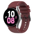 For Samsung Galaxy Watch 6 / 6 Classic Leather Black Buckle Silicone Watch Band, Size:L Size(Wine Re