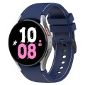 For Samsung Galaxy Watch 6 / 6 Classic Leather Black Buckle Silicone Watch Band, Size:L Size(Dark Bl