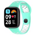 For Redmi Watch 3 Lite / Watch 3 Active Two Color Silicone Watch Band(Teal White)