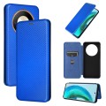 For Honor Magic6 Lite Carbon Fiber Texture Flip Leather Phone Case(Blue)