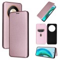 For Honor Magic6 Lite Carbon Fiber Texture Flip Leather Phone Case(Pink)