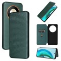 For Honor Magic6 Lite Carbon Fiber Texture Flip Leather Phone Case(Green)