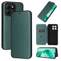 For Honor X8b Carbon Fiber Texture Flip Leather Phone Case(Green)