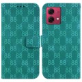 For Motorola Moto G84 Double 8-shaped Embossed Leather Phone Case(Green)