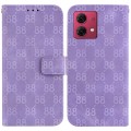 For Motorola Moto G84 Double 8-shaped Embossed Leather Phone Case(Purple)