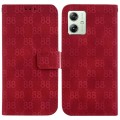 For Motorola Moto G54 Double 8-shaped Embossed Leather Phone Case(Red)