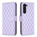 For Samsung Galaxy S24+ 5G Diamond Lattice Wallet Flip Leather Phone Case(Purple)