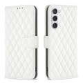 For Samsung Galaxy S24 5G Diamond Lattice Wallet Flip Leather Phone Case(White)