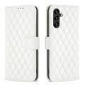 For Samsung Galaxy A35 Diamond Lattice Wallet Flip Leather Phone Case(White)