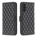 For Samsung Galaxy A55 Diamond Lattice Wallet Flip Leather Phone Case(Black)