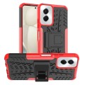 For Motorola Moto G Power 5G 2024 Tire Texture TPU + PC Phone Case with Holder(Red)