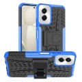 For Motorola Moto G Power 5G 2024 Tire Texture TPU + PC Phone Case with Holder(Blue)