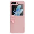 For Samsung Galaxy Z Flip5 NILLKIN Skin Feel Liquid Silicone Phone Case With Finger Strap(Pink)