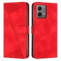 For Motorola Edge 40 Neo Dream Triangle Leather Phone Case with Lanyard(Red)