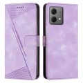 For Motorola Edge 40 Neo Dream Triangle Leather Phone Case with Lanyard(Purple)