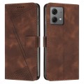 For Motorola Moto G Stylus 4G 2023 Dream Triangle Leather Phone Case with Lanyard(Brown)