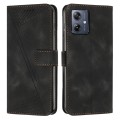 For Motorola Moto G54 Dream Triangle Leather Phone Case with Lanyard(Black)