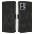 For Motorola Moto G84 Dream Triangle Leather Phone Case with Lanyard(Black)