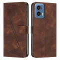 For Motorola Moto G Play 5G 2024/Moto G 5G 2024 Dream Triangle Leather Phone Case with Lanyard(Brown