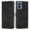 For Motorola Moto G Play 5G 2024/Moto G 5G 2024 Dream Triangle Leather Phone Case with Lanyard(Black