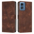 For Motorola Moto G04/G24 Dream Triangle Leather Phone Case with Lanyard(Brown)