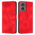 For Motorola Edge 50 Fusion Dream Triangle Leather Phone Case with Lanyard(Red)