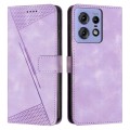 For Motorola Edge 50 Ultra Dream Triangle Leather Phone Case with Lanyard(Purple)