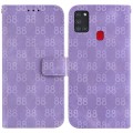 For Samsung Galaxy A21s Double 8-shaped Embossed Leather Phone Case(Purple)